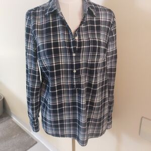 Tommy Hilfiger Blue & Green Plaid Button-Down Shirt